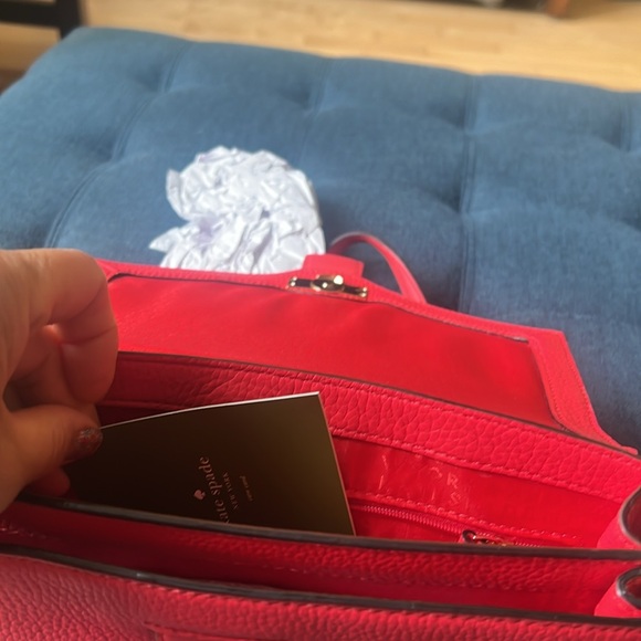 NEW KATE SPADE PARCHMENT DRIVE Josephine Red Pink Crossbody Purse Geranium - Picture 15 of 16